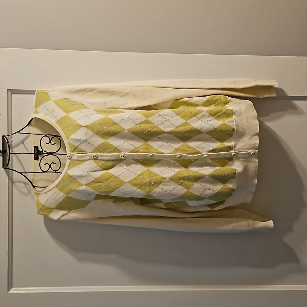 Talbots Button-Down Argyle Sweater. Size L. - image 1